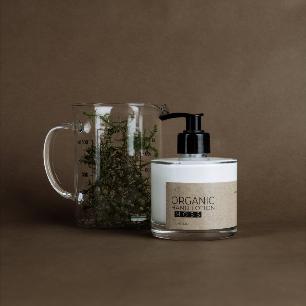 Loțiune de mâini organică MOSS (dispenser sticlă)
