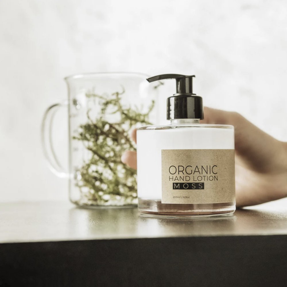 Loțiune de mâini organică MOSS (dispenser sticlă)
