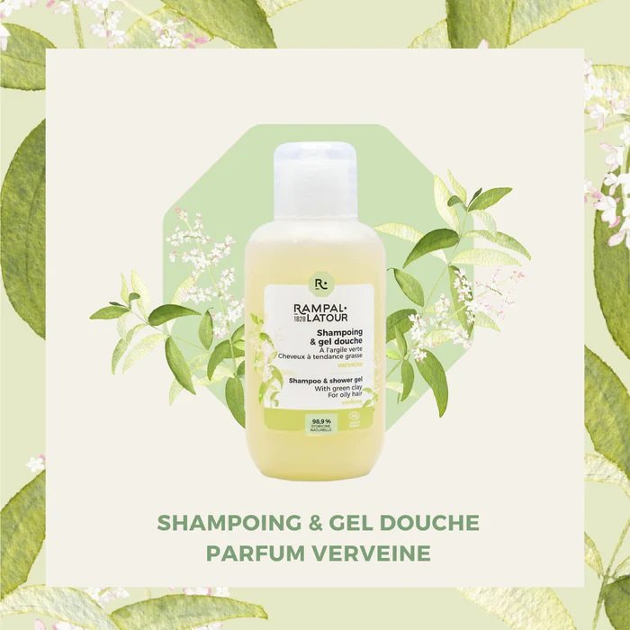 Gel de duş și şampon argilă verbină TRAVEL