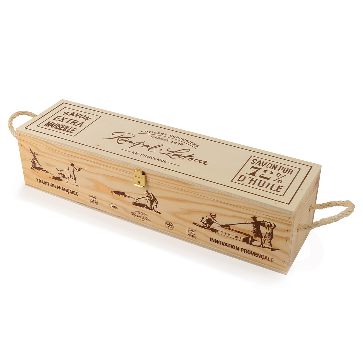 Săpun de Marsilia organic în cutie din lemn cadou