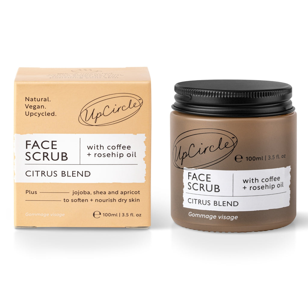 Exfoliant de față regenerator | Cafea + Măceșe și Citrice – Zero Waste- upcrcle product